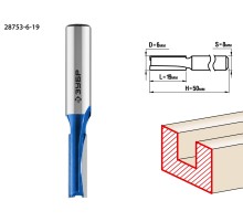 ЗУБР 6 x 19 мм, хвостовик 8 мм, фреза пазовая прямая, Профессионал (28753-6-19)