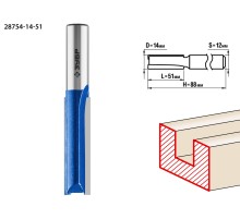 ЗУБР 14 x 51 мм, хвостовик 12 мм, фреза пазовая прямая. удлиненная, Профессионал (28754-14-51)