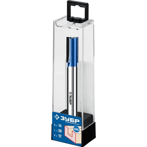 ЗУБР 14 x 30 мм, хвостовик 12 мм, фреза пазовая прямая с нижними подрезателями, Профессионал (28755-14-30)