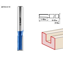 ЗУБР 8 x 19 мм, хвостовик 8 мм, фреза пазовая прямая с нижними подрезателями, Профессионал (28755-8-19)