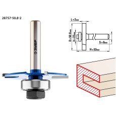 ЗУБР 50.8 x 2 мм, хвостовик 8 мм, фреза горизонтально-пазовая, Профессионал (28757-50.8-2)