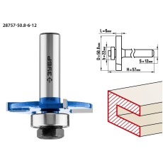 ЗУБР 50.8 x 6 мм, хвостовик 12 мм, фреза горизонтально-пазовая, Профессионал (28757-50.8-6-12)