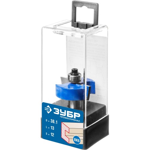 ЗУБР 38.1 x 13 мм, хвостовик 12 мм, фреза фальцевая, Профессионал (28758-38.1-12)