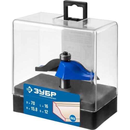 ЗУБР 70 x 16 мм, радиус 15.8 мм, фреза фигирейная №1, Профессионал (28760-70)