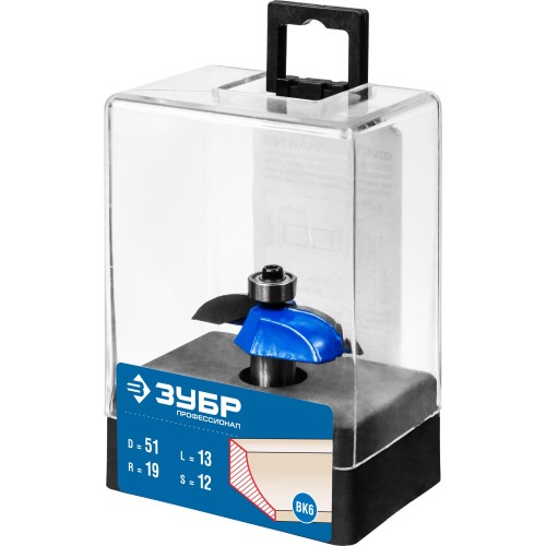 ЗУБР 51 x 10 мм, радиус 19 мм, фреза фигирейная №2, Профессионал (28761-51)