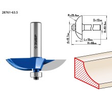 ЗУБР 63.5 x 13 мм, радиус 25.4 мм, фреза фигирейная №2, Профессионал (28761-63.5)