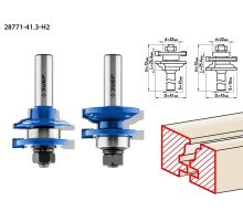ЗУБР 41.3 x 23 мм, хвостовик 12 мм, набор фрез рамочных №1, Профессионал (28771-41.3-H2)