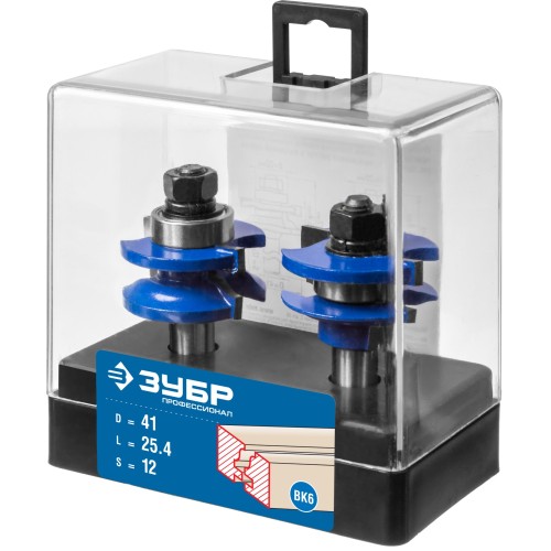 ЗУБР 41.3 x 23 мм, хвостовик 12 мм, набор фрез рамочных №1, Профессионал (28771-41.3-H2)
