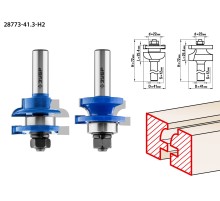 ЗУБР 41 x 23 мм, хвостовик 12 мм, набор фрез рамочных №3, Профессионал (28773-41.3-H2)