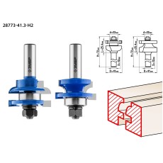 ЗУБР 41 x 23 мм, хвостовик 12 мм, набор фрез рамочных №3, Профессионал (28773-41.3-H2)