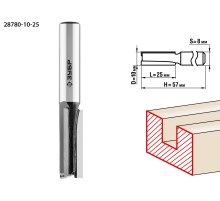 ЗУБР 10 x 25 мм, хвостовик 8 мм, фреза пазовая прямая, Профессионал (28780-10-25)