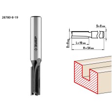 ЗУБР 8 x 19 мм, хвостовик 8 мм, фреза пазовая прямая, Профессионал (28780-8-19)
