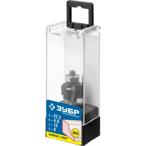 ЗУБР 22.2 x 13 мм, радиус 4.8 мм, фреза кромочная калевочная №2, Профессионал (28785-22.2)