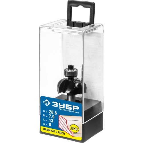 ЗУБР 28.6 x 13 мм, радиус 7.9 мм, фреза кромочная калевочная №2, Профессионал (28785-28.6)