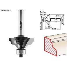 ЗУБР 31.7 x 13 мм, радиус 4 мм, фреза кромочная калевочная №3, Профессионал (28786-31.7)