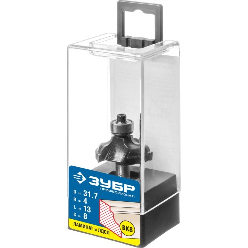 ЗУБР 31.7 x 13 мм, радиус 4 мм, фреза кромочная калевочная №3, Профессионал (28786-31.7)