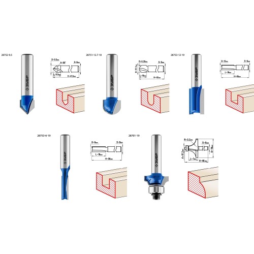 ЗУБР 5 шт, набор профильных фрез по дереву, Профессионал (28795-H5)