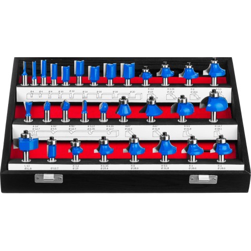 ЗУБР 30 шт, набор профильных фрез по дереву, Профессионал (28796-H30)