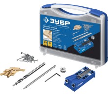 ЗУБР два отверстия, в кейсе, двойной кондуктор для глухих отверстий, Профессионал (30091)