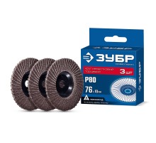 ЗУБР 76 х 10 мм, P80, 3 шт., КЛТ для мини-УШМ, Профессионал (36591-76-80-H3)