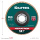 KRAFTOOL 125 х 22.2 мм, P60, круг лепестковый керамический торцевой по нержавеющей стали (36598-125-60)