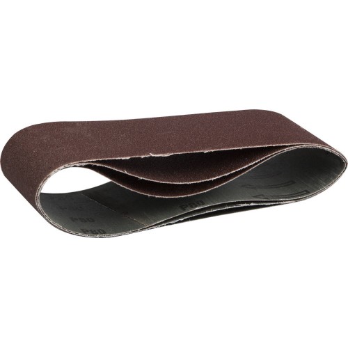 ЗУБР 75х457 мм, P80, лента шлифовальная МАСТЕР, для ЛШМ, 3 шт.