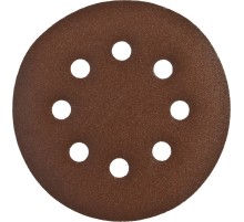 Круг шлифовальный ЗУБР ″СТАНДАРТ″ из абразивной бумаги на велкро основе, 8 отв., Р180, 125мм, 5шт