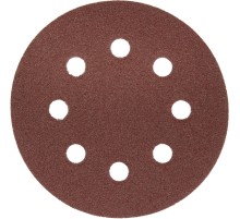 Круг шлифовальный ЗУБР ″Мастер″ универсальный, из абразивной бумаги на велкро основе, 8 отверстий, Р80, 125мм, 5шт