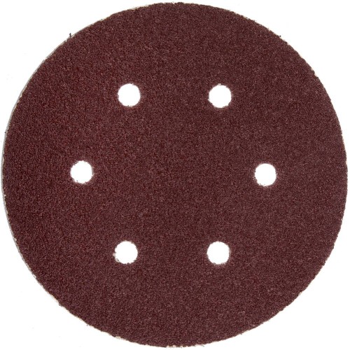 Круг шлифовальный ЗУБР ″Мастер″ универсальный, из абразивной бумаги на велкро основе, 6 отверстий, Р80, 150мм, 5шт