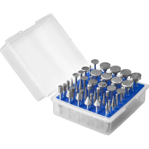 ЗУБР 50 шт, хвостовик d 3 мм, Р 180, набор алмазных мини-насадок для гравера, Профессионал (33383-H50)