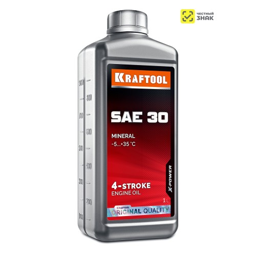 KRAFTOOL SAE 30, 1 л, минеральное масло для 4-тактных двигателей (41515-1)