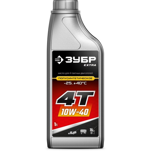 ЗУБР 4Т-10W40, 1 л, полусинтетическое масло для 4-тактных двигателей, EXTRA (70615-1)