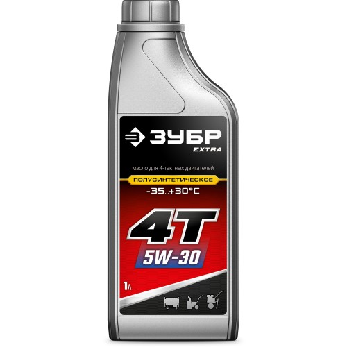 ЗУБР 4Т-5W30, 1 л, зимнее полусинтетическое масло для 4-тактных двигателей, EXTRA (70616-1)