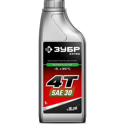 ЗУБР 4Т-30, 1 л, минеральное масло для 4-тактных двигателей, EXTRA (70617-1)
