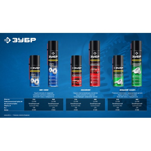 ЗУБР 210 мл, Силиконовая аэрозольная смазка, ПРОФЕССИОНАЛ (41443)