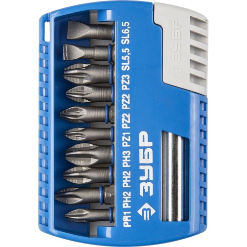 ЗУБР 11 шт, набор бит с магнитным адаптером (26050-H11)