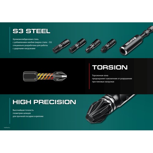 KRAFTOOL Impact-32, 32 шт, набор ударных бит (26066-H32)