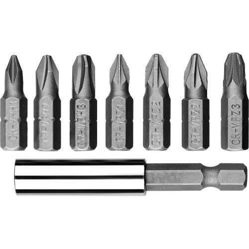 ЗУБР MX-8, 8 шт, набор бит с адаптером (26089-H8)