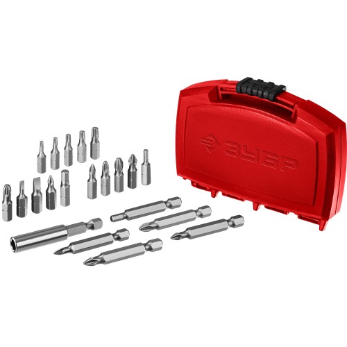 ЗУБР биты ″МХ-21″, CR-V, с магнитным адаптером, набор в компактном ударопрочном боксе (26600-H21)