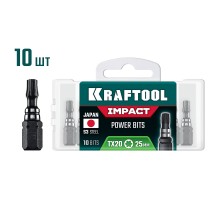 KRAFTOOL Impact TX 20, 25 мм, 10 шт, ударные биты (26195-20-25-S10)