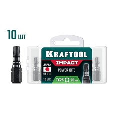 KRAFTOOL Impact TX 25, 25 мм, 10 шт, ударные биты (26195-25-25-S10)