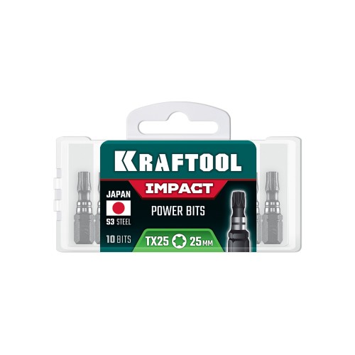 KRAFTOOL Impact TX 25, 25 мм, 10 шт, ударные биты (26195-25-25-S10)