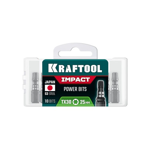 KRAFTOOL Impact TX 30, 25 мм, 10 шт, ударные биты (26195-30-25-S10)