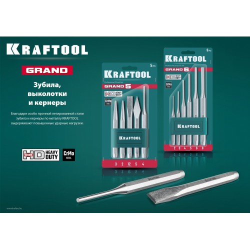 KRAFTOOL Grand, 10 х 140 мм, слесарное зубило по металлу (2103-10)