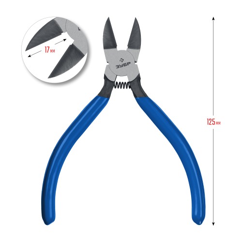 ЗУБР Бульдог, 125 мм, для пластика и меди, мини бокорезы, Профессионал (22175-8-15)