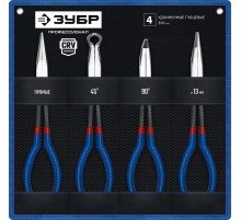 ЗУБР 4 шт, набор удлиненного губцевого инструмента, Профессионал (22026)