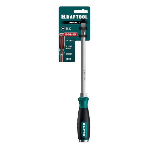 KRAFTOOL IMPACT SL 10, сквозной стержень Cr-Mo, ударная отвертка (250033-10)
