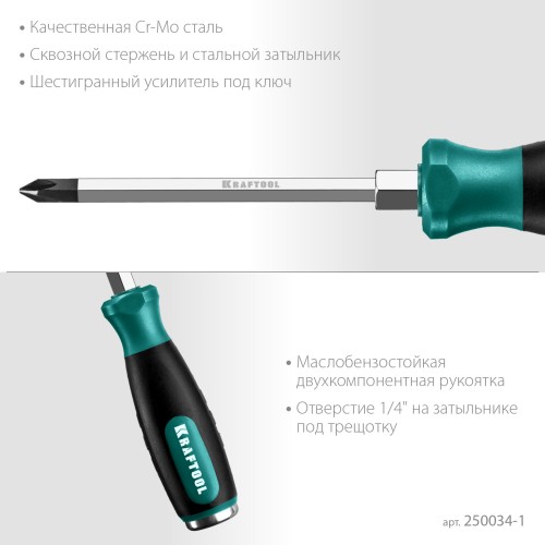 KRAFTOOL Impact PH1, ударная отвертка (250034-1)