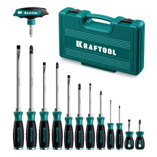 KRAFTOOL IMPACT 13 шт, сквозной стержень Cr-Mo, набор ударных отверток (25035)