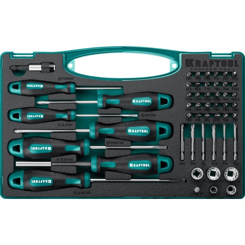 KRAFTOOL X-Drive 50, 50 предм., набор отверток и насадок (25815)